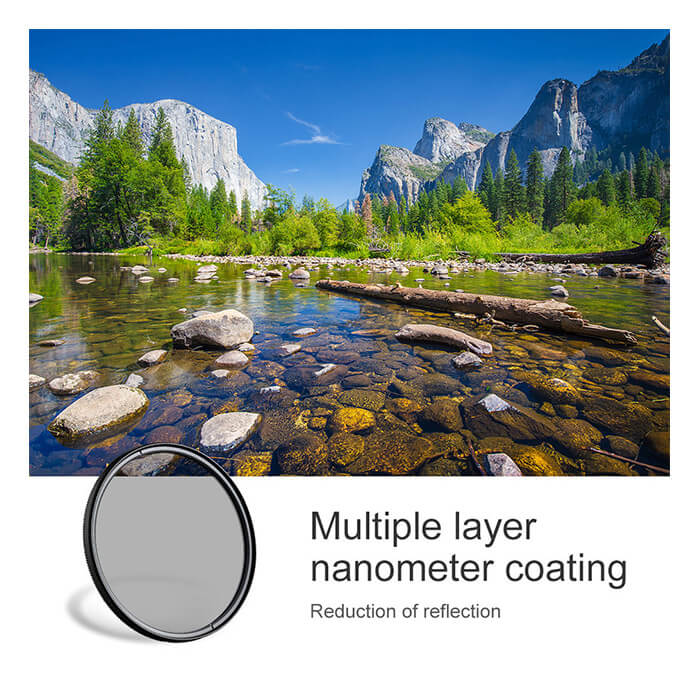 K&F Concept PRO 58mm Classic Series Slim Blue Multi-Coated Circular Polarizer (CPL) Filter - KF01.1437