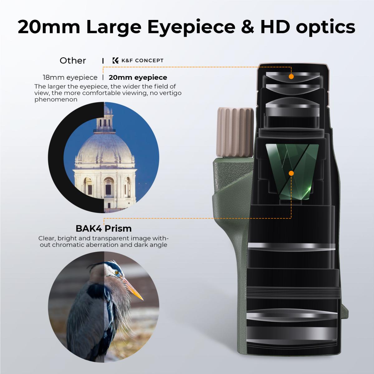 K&F 10X50 BAK HD Nitrogen M-Noculars GN