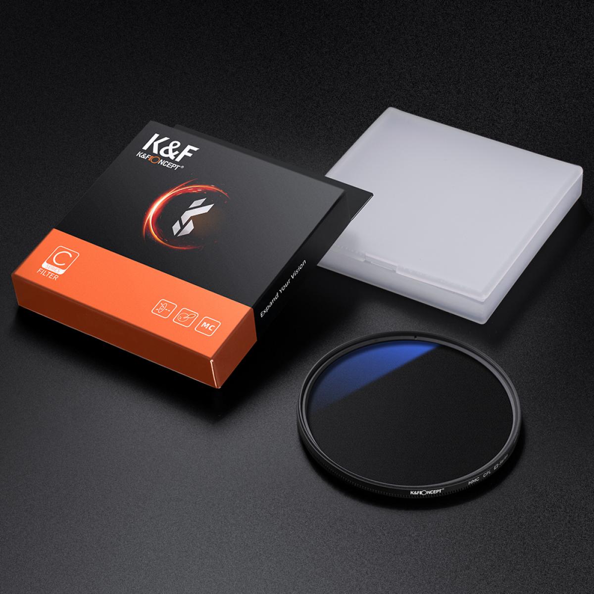 K&F Concept PRO 77mm Classic Series Slim Blue Multi Coated Circular Polariser (CPL) filter - KF01.1441