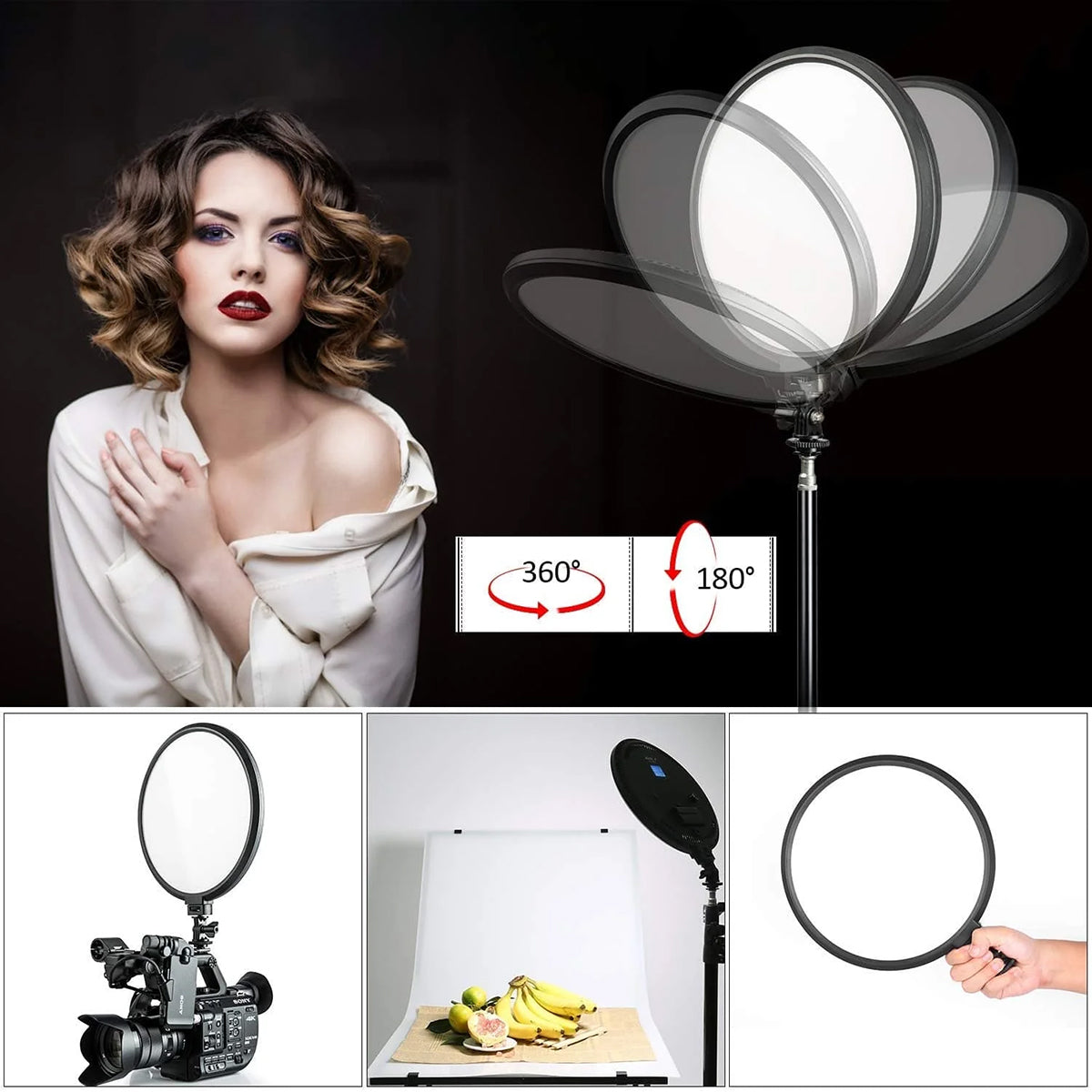 Viltrox VL-500T, 2000 Lumens 25W Round LED Light, Adjustable Power & Color