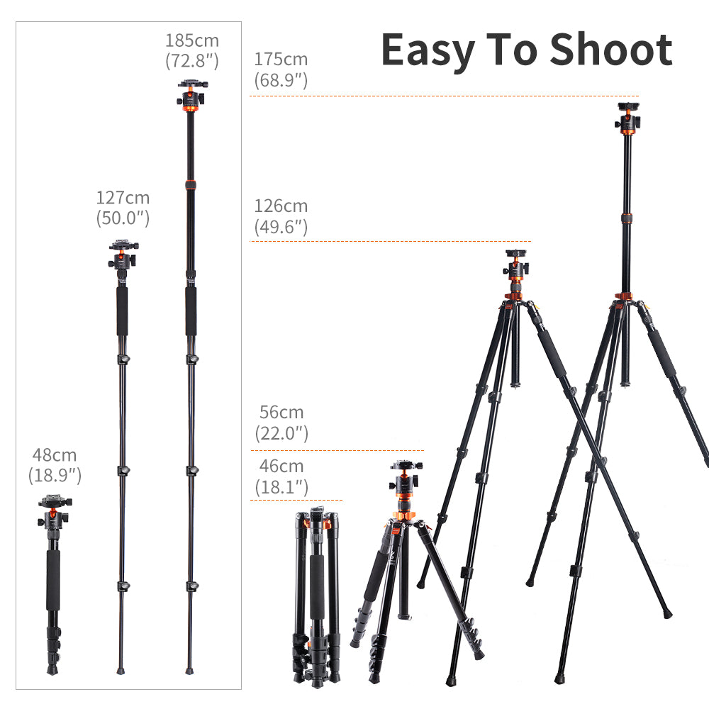K&F Concept SA254M2 Specialist DSLR Tripod - Monopod Conversion - KF09-089V1
