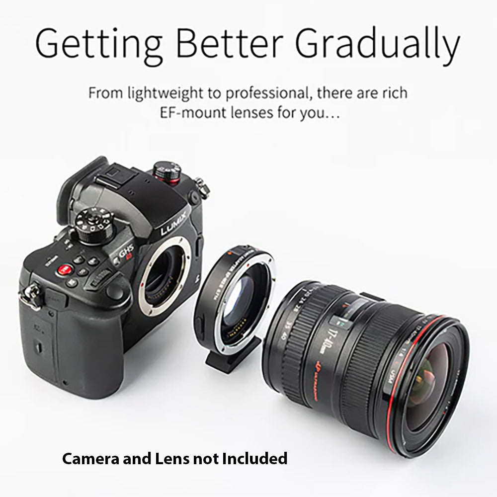 Viltrox Adapter Canon EF lens to Olympus and Panasonic M4/3 cameras, 1 f-stop increase