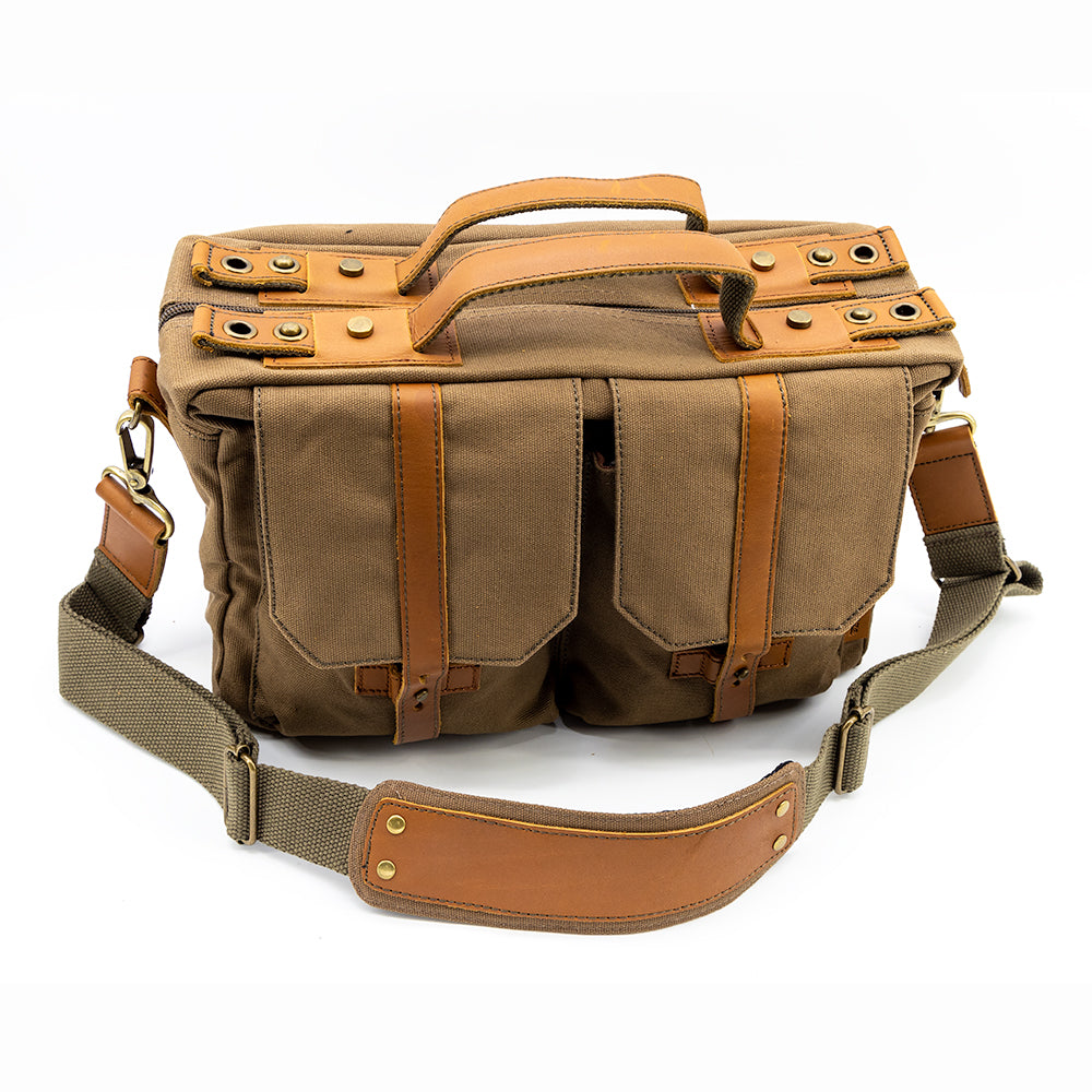 Jenova Nostalgic PRO Messenger/Soft Briefcase Camera Bag Large Brown-31302BN