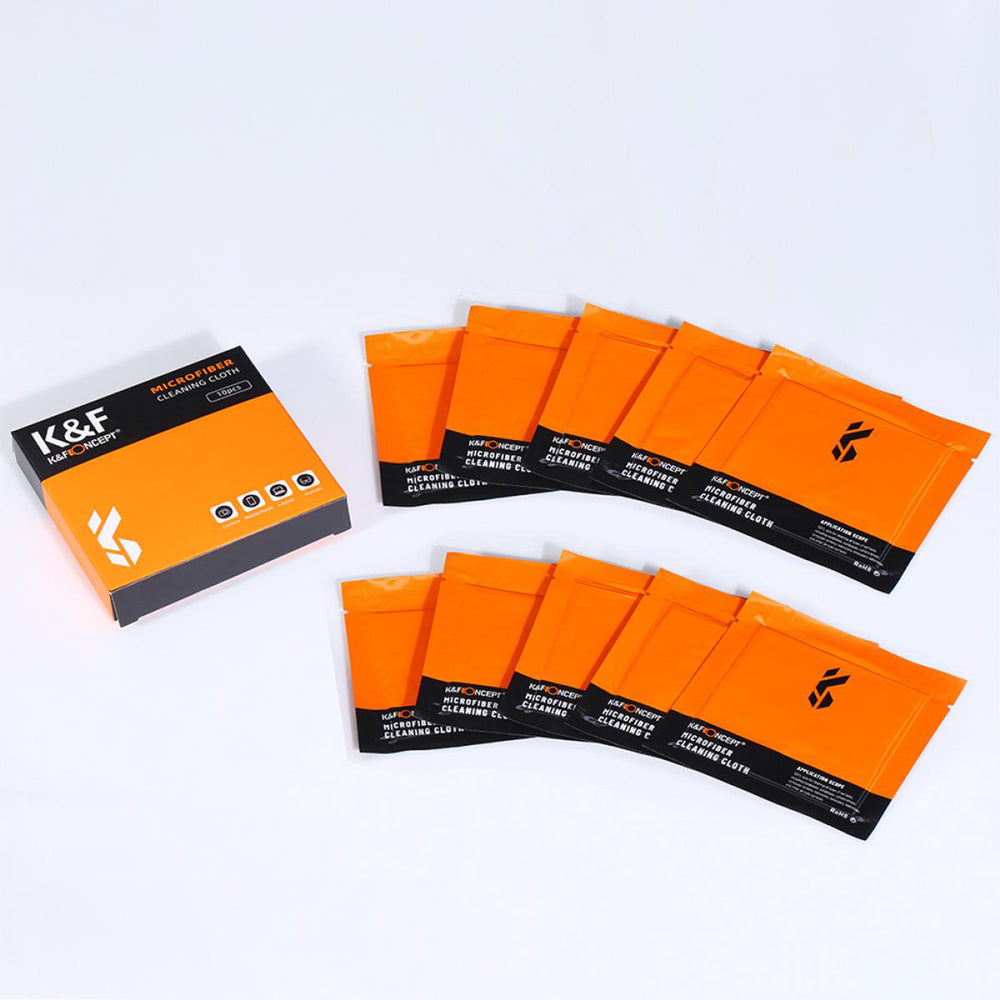 K&F dry needle a dust-free microfibre cloth 14 X 14cm 10 pack - SKU-1597