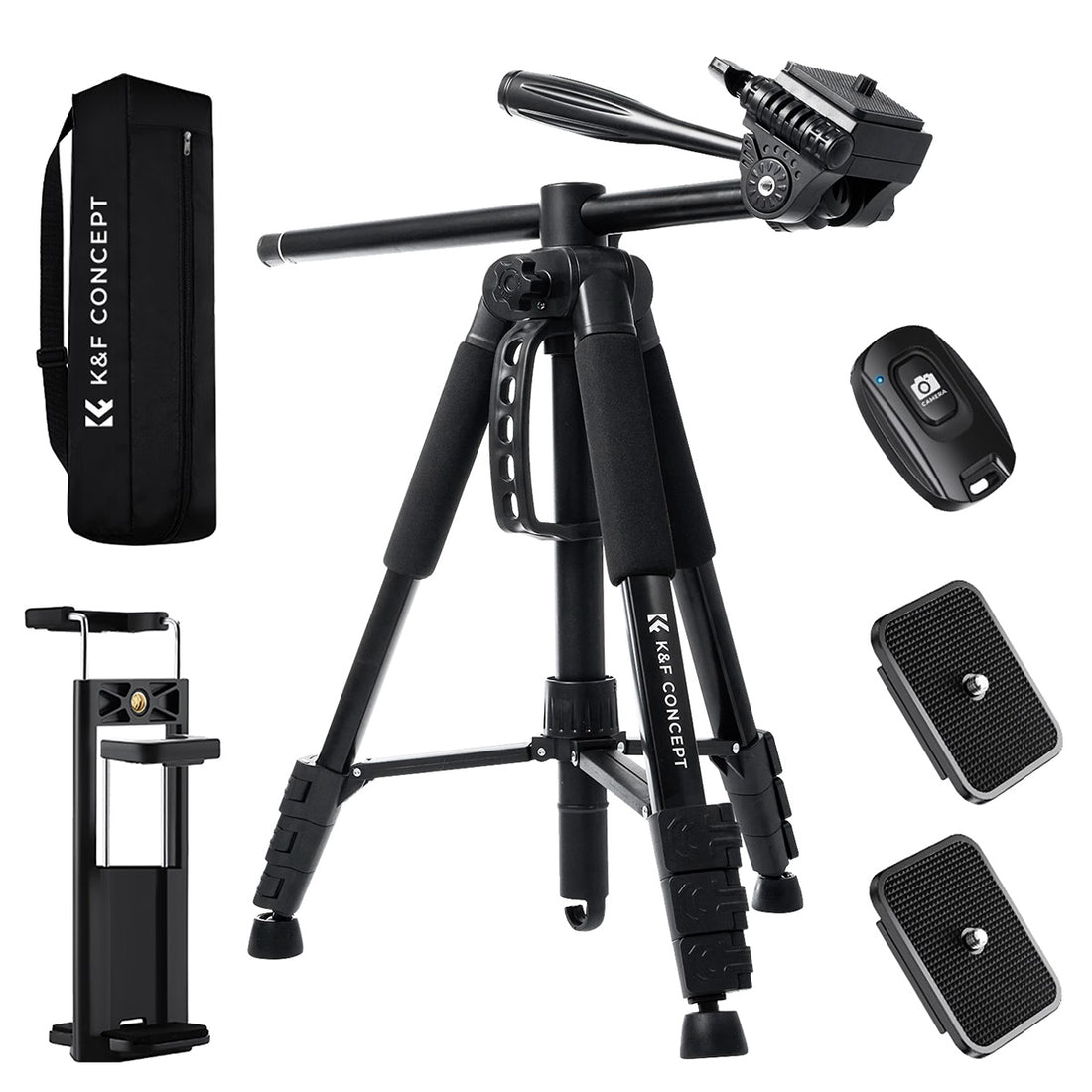 K&F Concept S254A3 Overhead Tripod/Monopod with BV07 Fluid Video Head - KF09-184