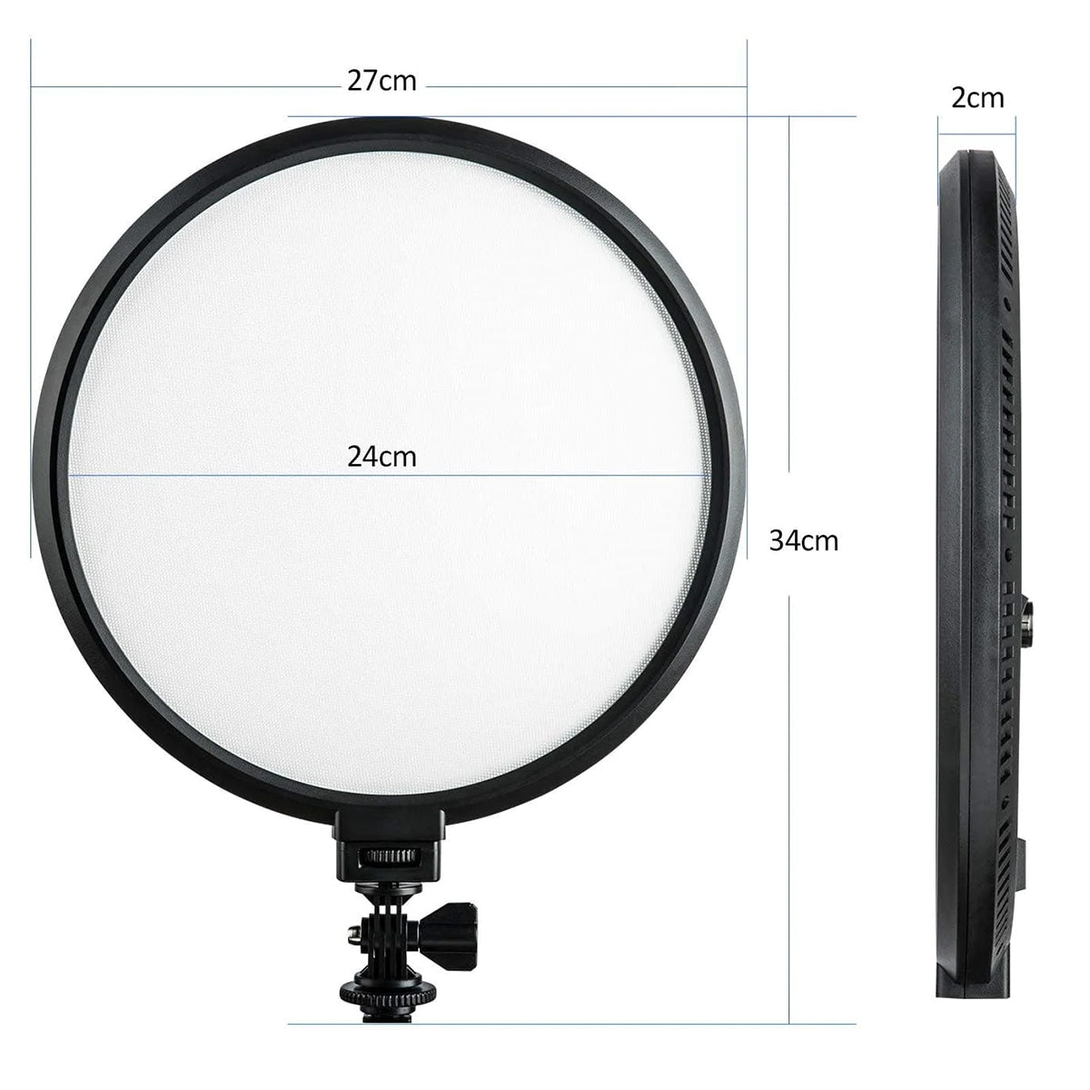 Viltrox VL-500T, 2000 Lumens 25W Round LED Light, Adjustable Power & Color