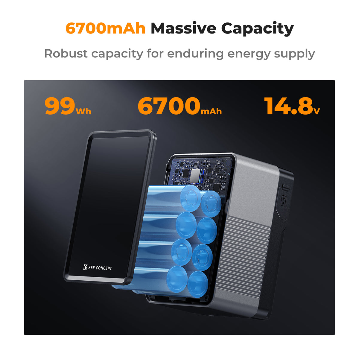 K&F Concept 99wh (6700mAh) Mini V-Mount Battery with USB-C Fast Charging