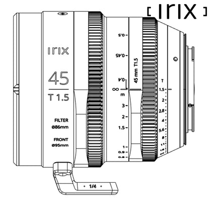 Irix 45mm T1.5 Manual Focus PRO Cinema Lens for Canon RF Cameras with Metric Markings