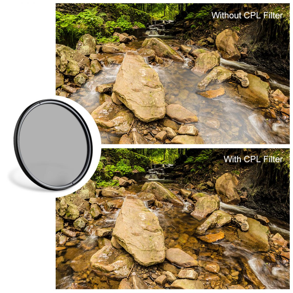 K&F Concept PRO 43mm Classic Series Slim Blue Multi Coated Circular Polariser (CPL) filter - KF01.1432