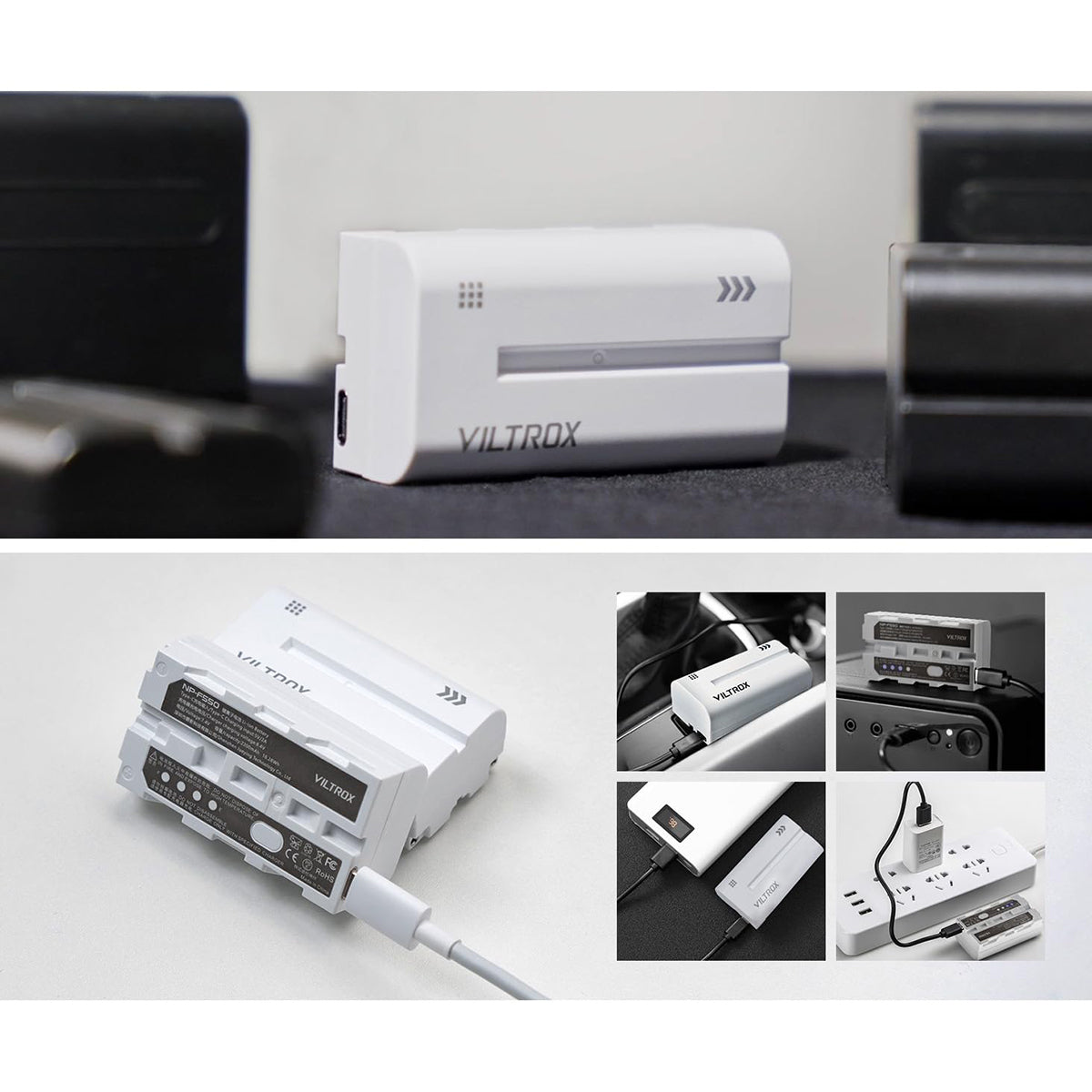 Viltrox NP-F550 2200mAh Lithium Battery with Type-C Fast Charging for LED Lights