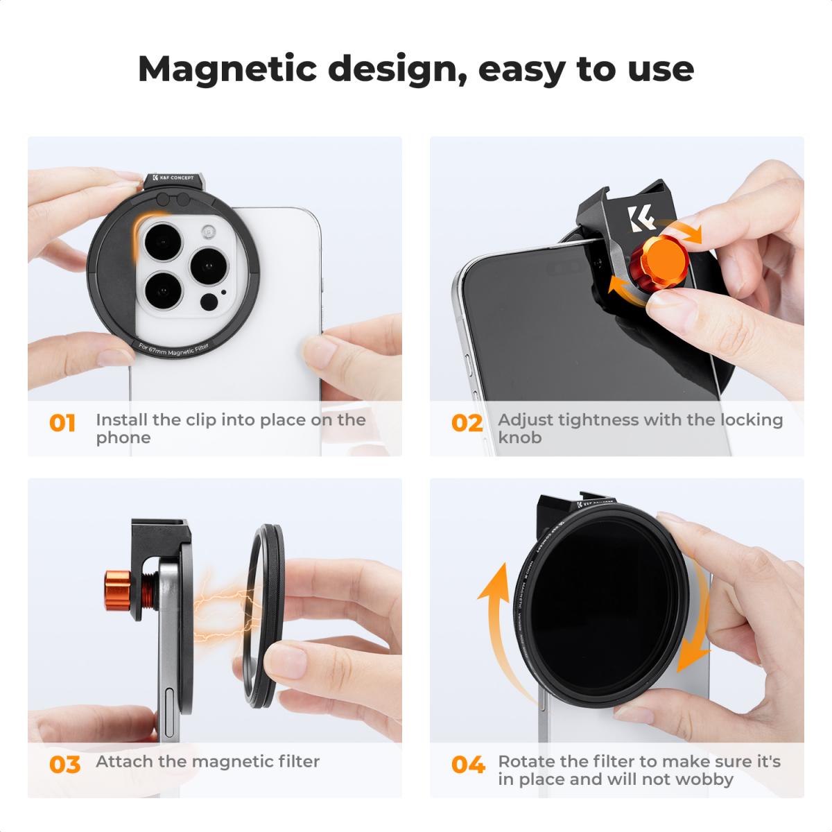 K&F 67mm Magnetic Variable ND Filter for Camera Lenses & Smartphones