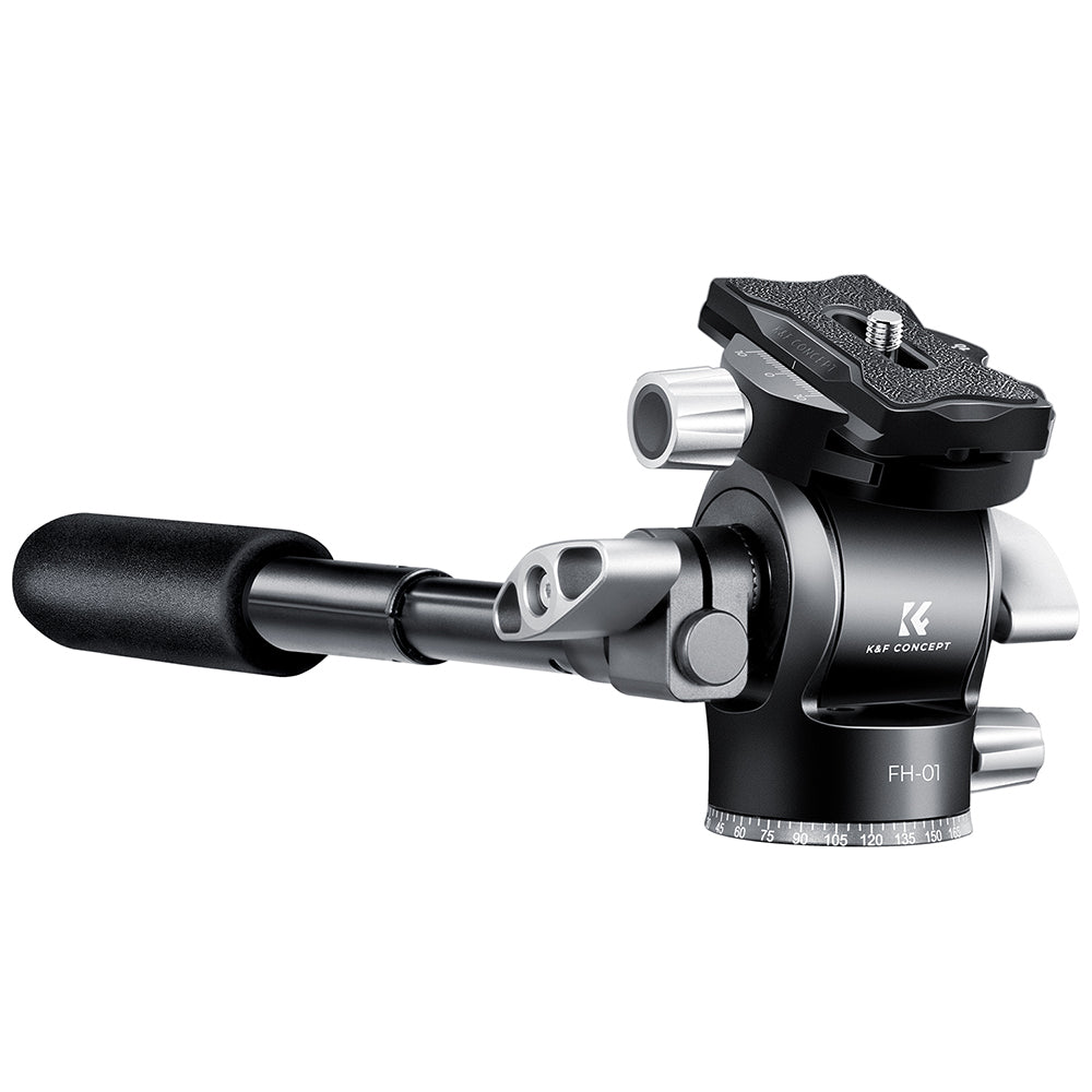 K&amp;F Hydraulic Fluid Tripod Video Head with Handle with 360 Degree Rotation