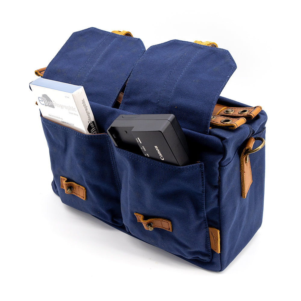 Jenova Nostalgic PRO Messenger/Soft Briefcase Camera Bag-Med Blue-31301BL