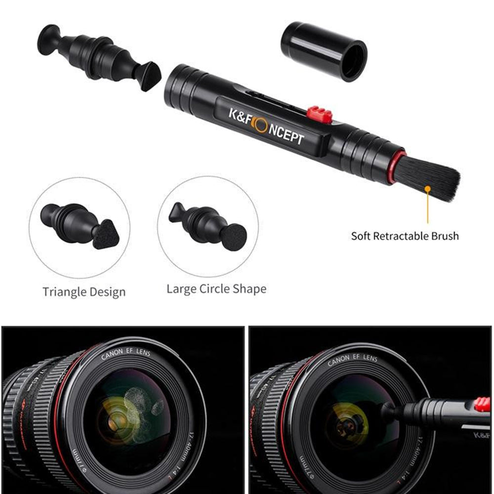 K&F Camera 3 in 1 Cleaning Kit - Cleaning Pen, Air blower & Cloth  SKU-1694