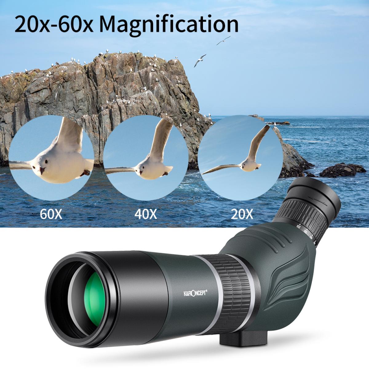 K&F 20-60X60 Adjustable Bird Watching Telescope with mobile stand & tripod