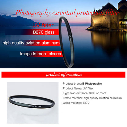 E-Photographic PRO 95mm Multicoated UV Filter-German HD B270 Schott Optics