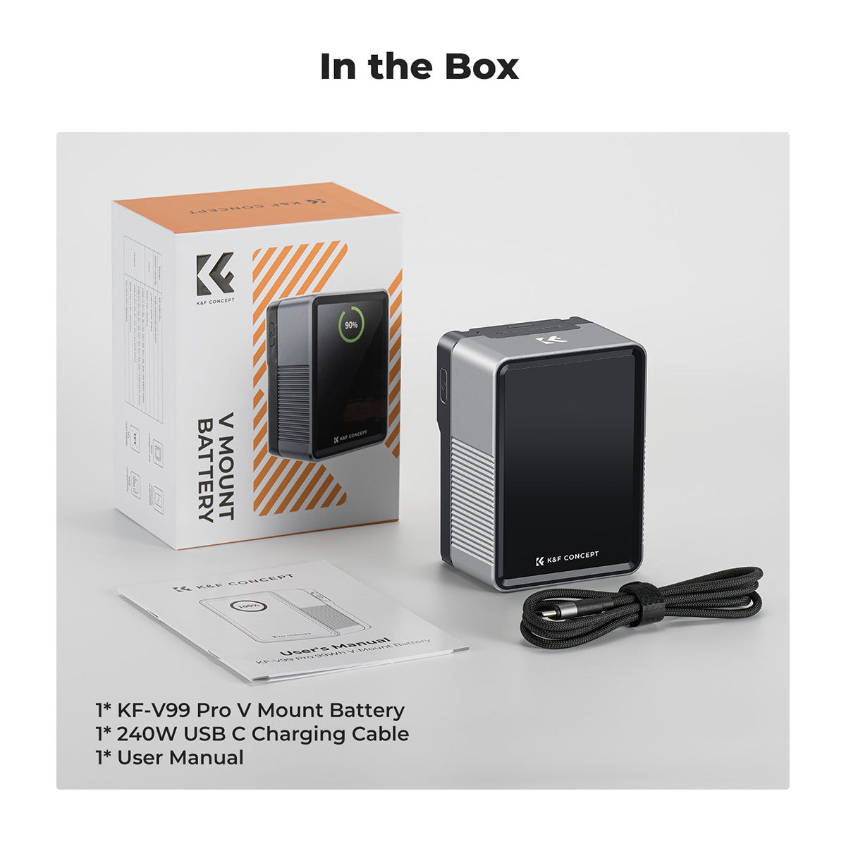 K&F Concept 99wh (6700mAh) Mini V-Mount Battery with USB-C Fast Charging