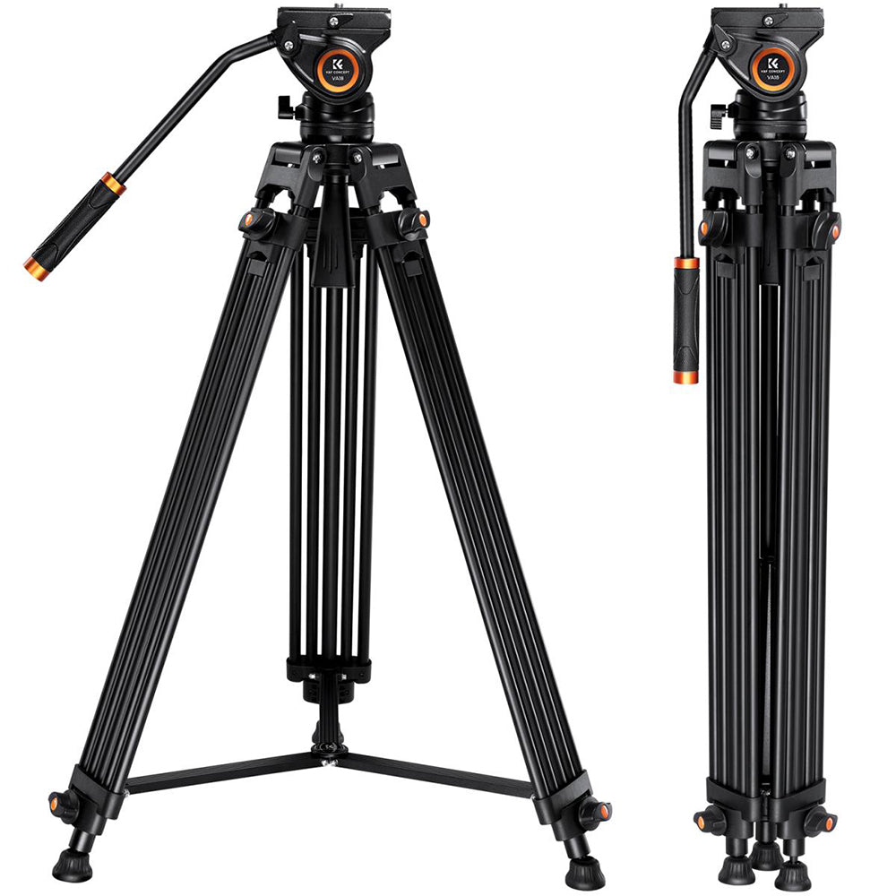 K&F Concept 8Kg Cap Aluminium Video Tripod, Panorama Fluid Ballhead KF09-121