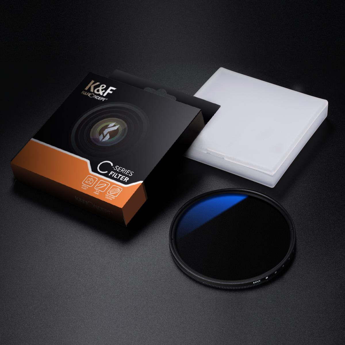K&F Concept PRO 77mm Classic Series Slim Blue Multi Coated Variable ND2-ND400 filter-KF01.1405