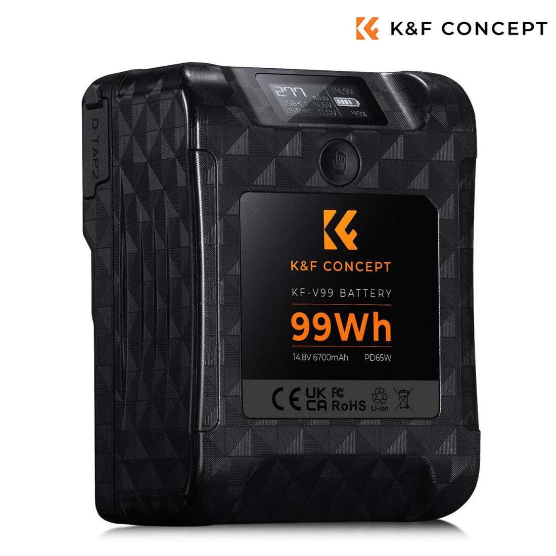 K&amp;F Concept 6700mAh Mini V Mount Battery Supports 65W USB-C Fast Charger
