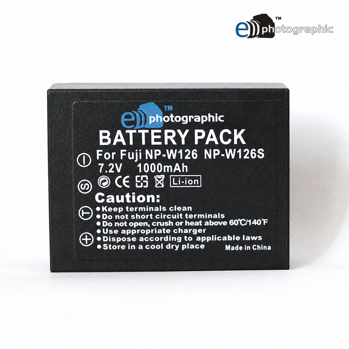E-Photographic 1100mAh Lithium Battery for FujiFilm W126/S - EPHNPW126S