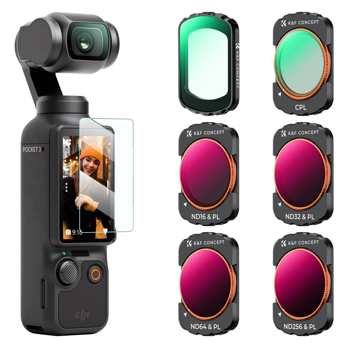 K&F Concept Magnetic UV + CPL + ND/PL(4+5+6+8 stops) Filter Set for DJI Osmo Pocket 3