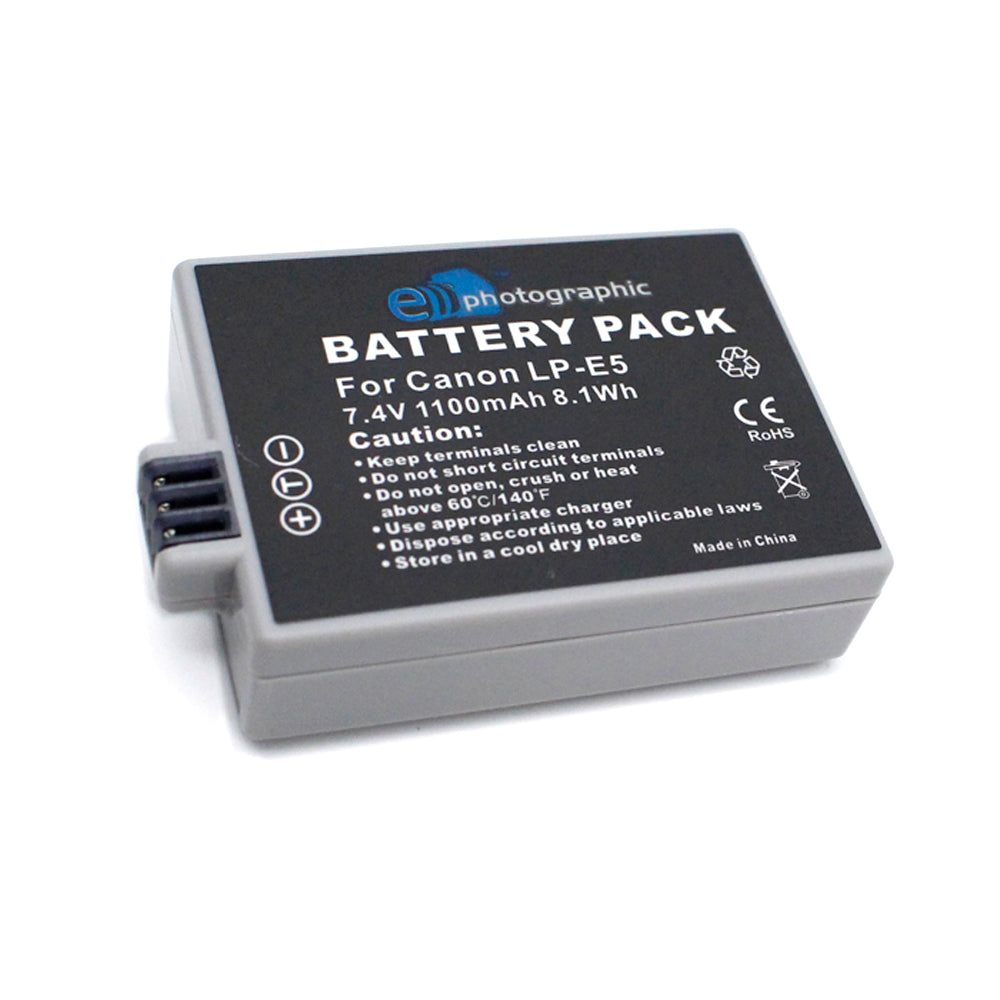 E-Photographic 1100 mAh Lithium Camera Battery for Canon LP-E5 DSLR&