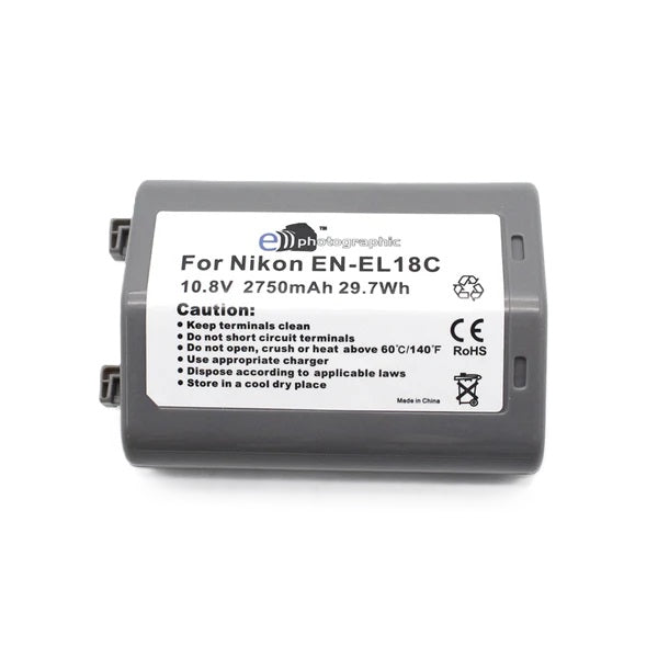 E-Photographic 2750 mAh Lithium Replacement Battery for EN-EL18C Nikon DSLR Cameras - EPHENEL18C