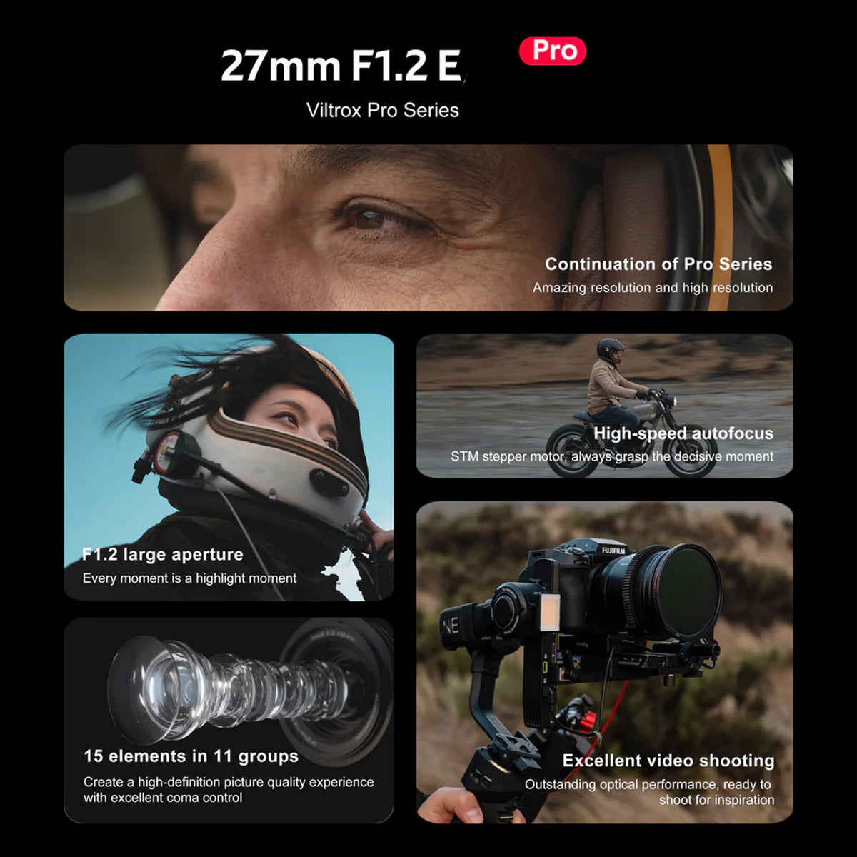 Viltrox Auto Focus 27mm f1.2E PRO Prime Lens Sony APS-C E-Mount VL-AF2712-E
