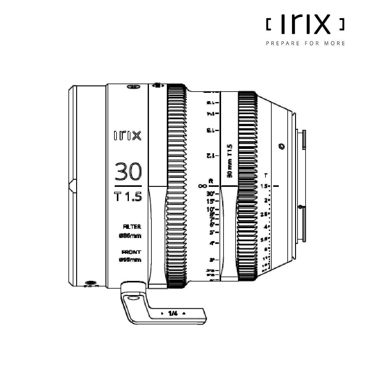 Irix 30mm T1.5 Manual Focus PRO Cinema Lens for Fuji X-Mount Cameras - Metric Markings