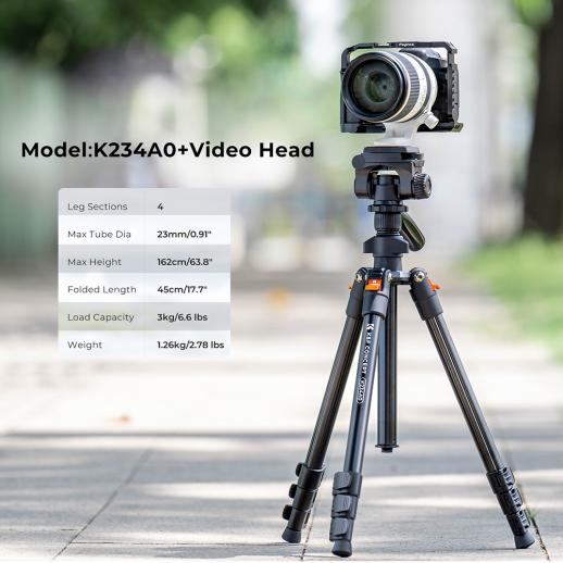 K&F Concept PRO K234A0 Magnalium Tripod for Camera, Mobile Phone & Video KF09.115