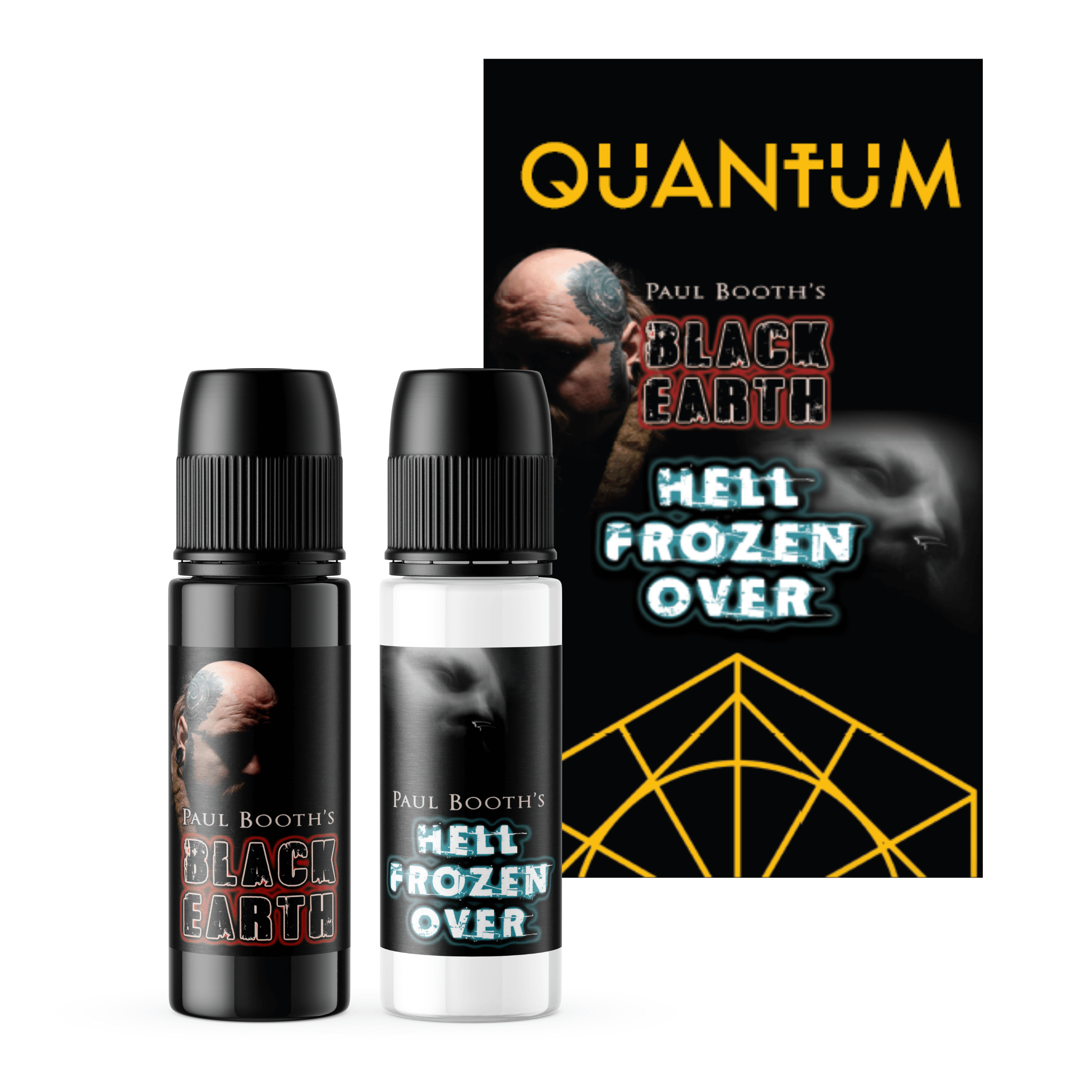 Quantum Tattoo Ink - 8oz Paul Booth Black Earth & 4oz Hell Frozen Over Box Set