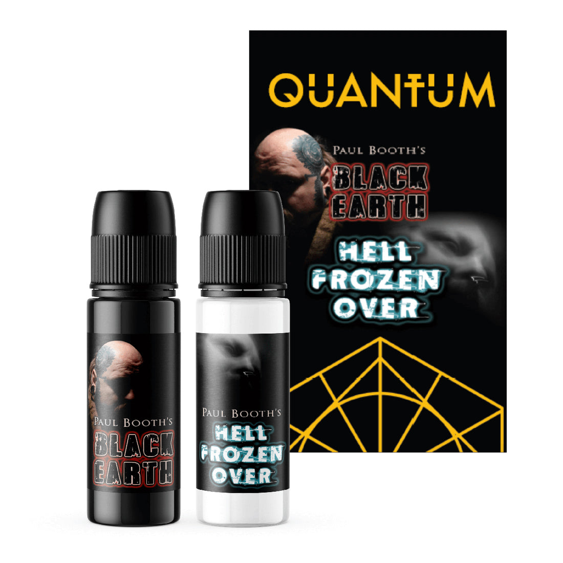 Quantum Premium Tattoo Ink - 1oz Paul Booth Black Earth + Hell Frozen Over Set (2 x30ml)