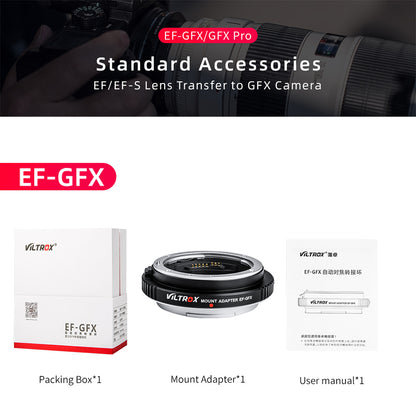 Viltrox PRO Adapter Canon EF &amp; EFs Lens to Fuji GFX mount Cameras VL-EF-GFX