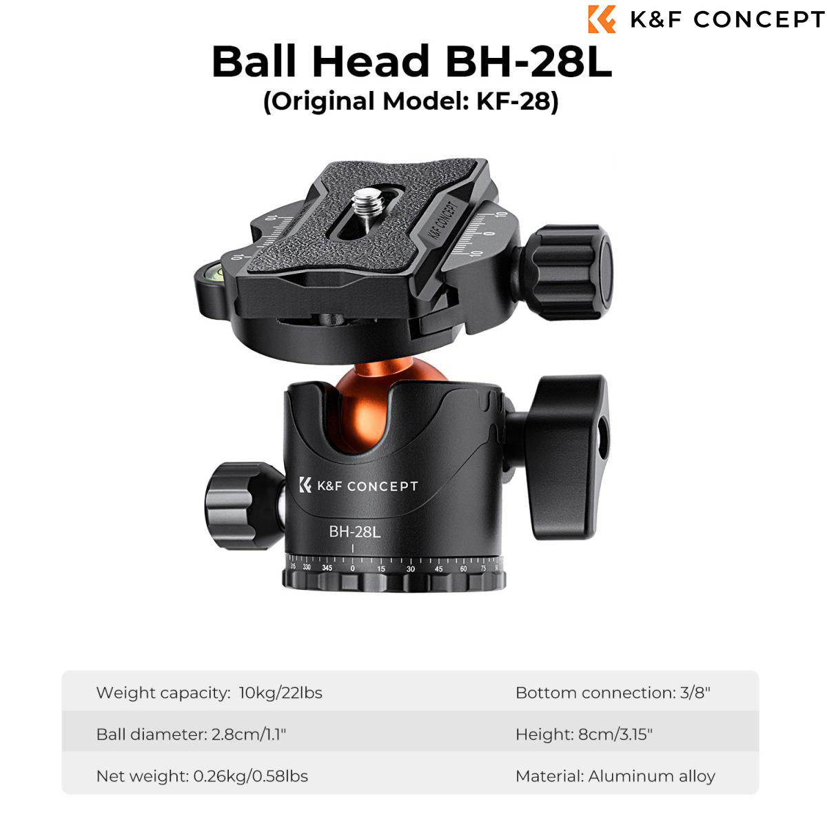 K&amp;F Concept T254A7 Tripod With PH-28L Head Monopod Option &amp; Cross Arm-KF09.119