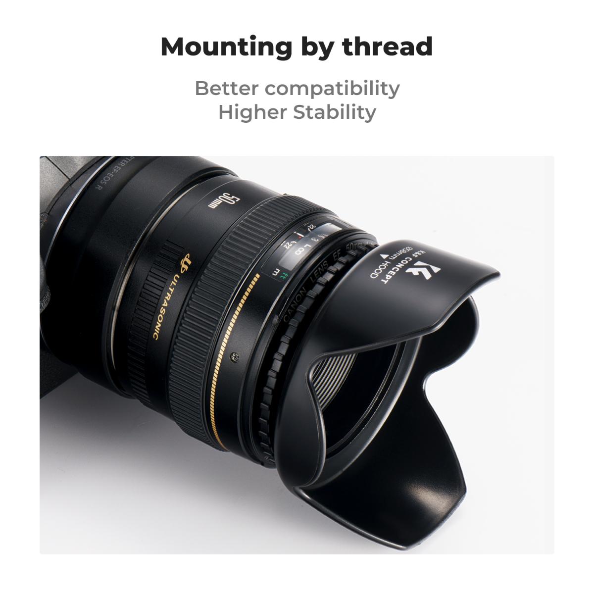 K&F Concept 58mm Lens Hood+Cloth Kit