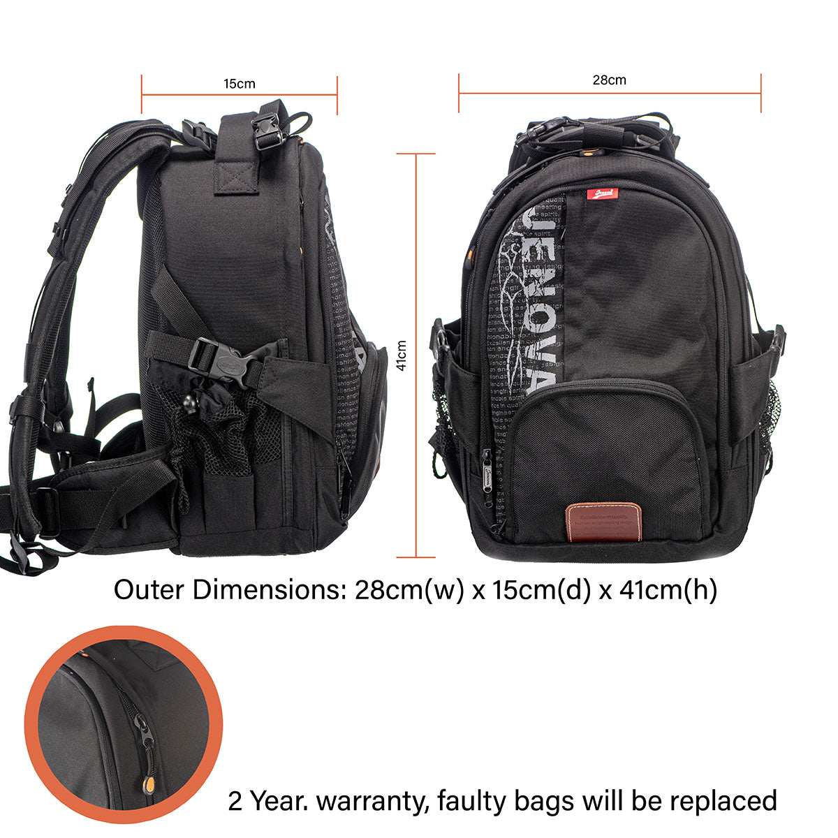 Jenova Niagra Series Professional Back-Pack - Medium - Black - 81248