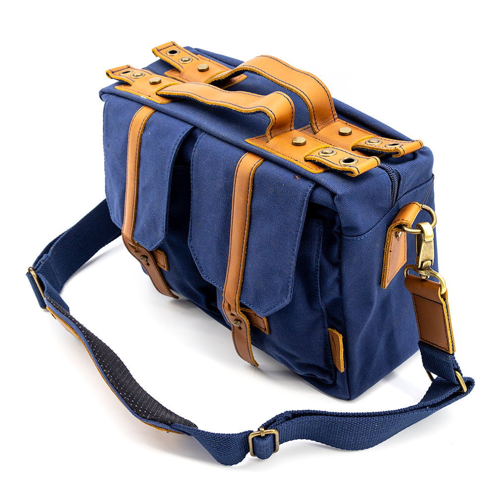 Jenova Nostalgic PRO Messenger/Soft Briefcase Camera Bag-Med Blue-31301BL