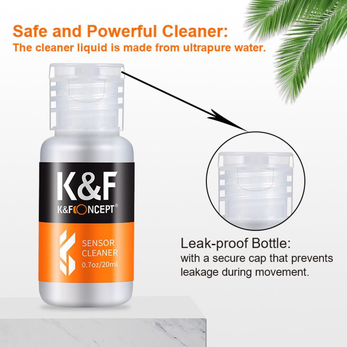 K&F Concept 10 Swab 16mm APS-C Camera Sensor Cleaning Kit + 20ml Cleaning Fluid