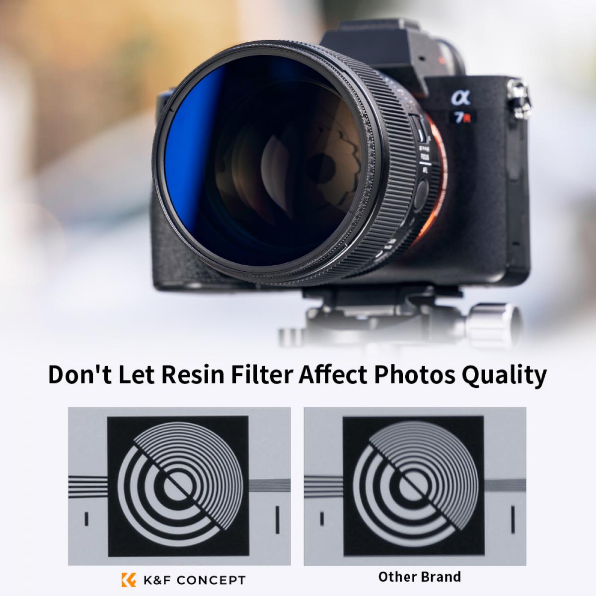 K&F 67mm Multicoated UV+CPL+ND4 Lens Filter Kit-Cleaning Cloth & Filter Bag