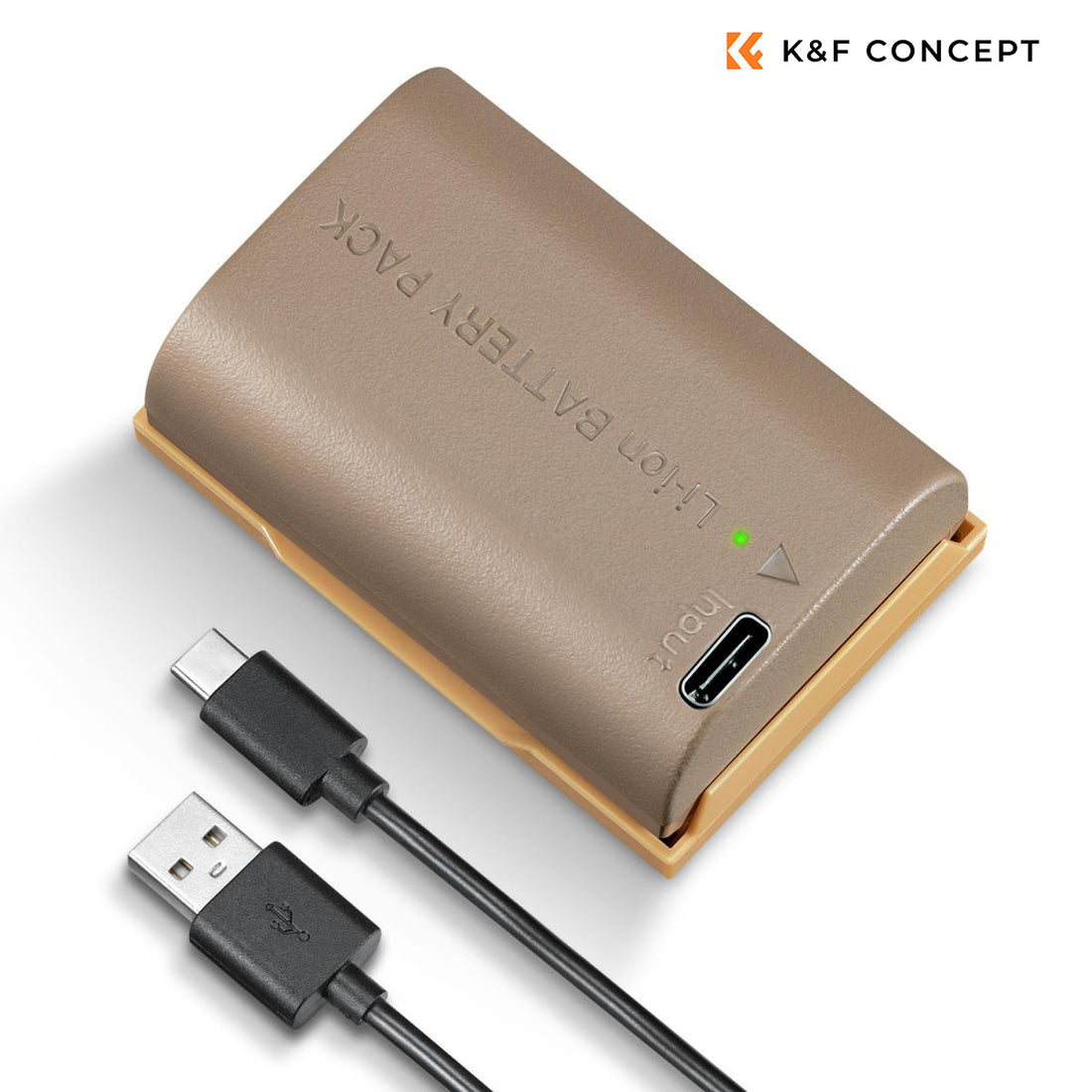 K&F Concept 2250mAh LP-E6NH / LP-E6N / LP-E6 Compatible Battery-Type-C Port