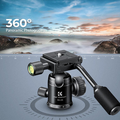 K&amp;F Video Tripod Head with Handle &amp; 360 Degree Rotation - KF31-049