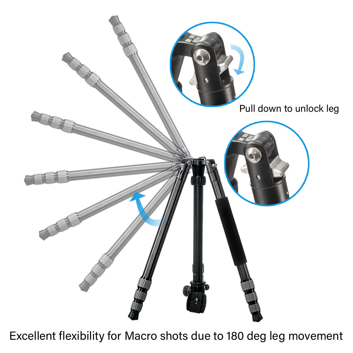 Jenova PRO.J Carbon Tripod-15kg Capacity-Monopod Easy Conversion-Black 45872BK