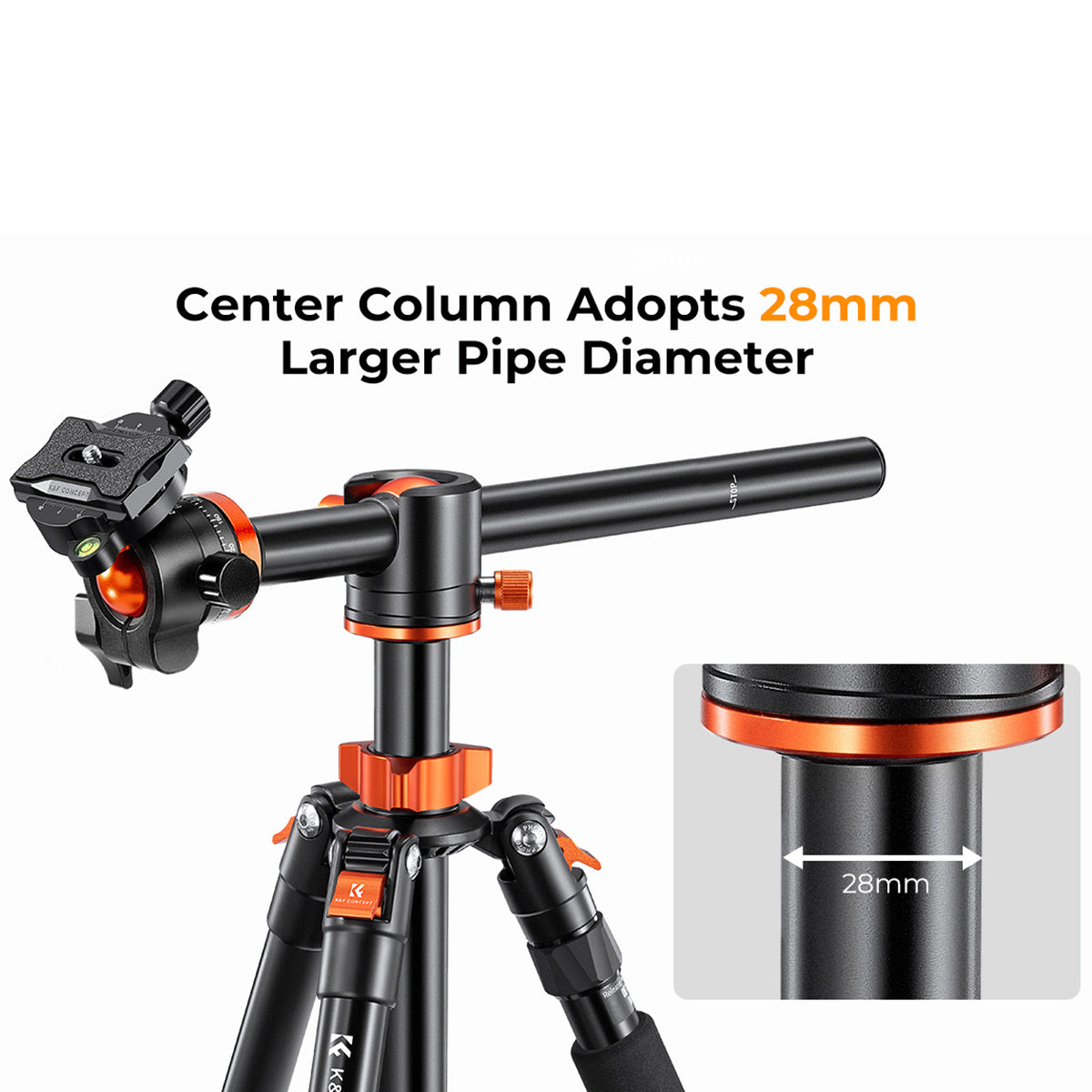 K&amp;F 2.4 m Aluminium Video Tripod with Detachable Monopod &amp; 360° Ball Head