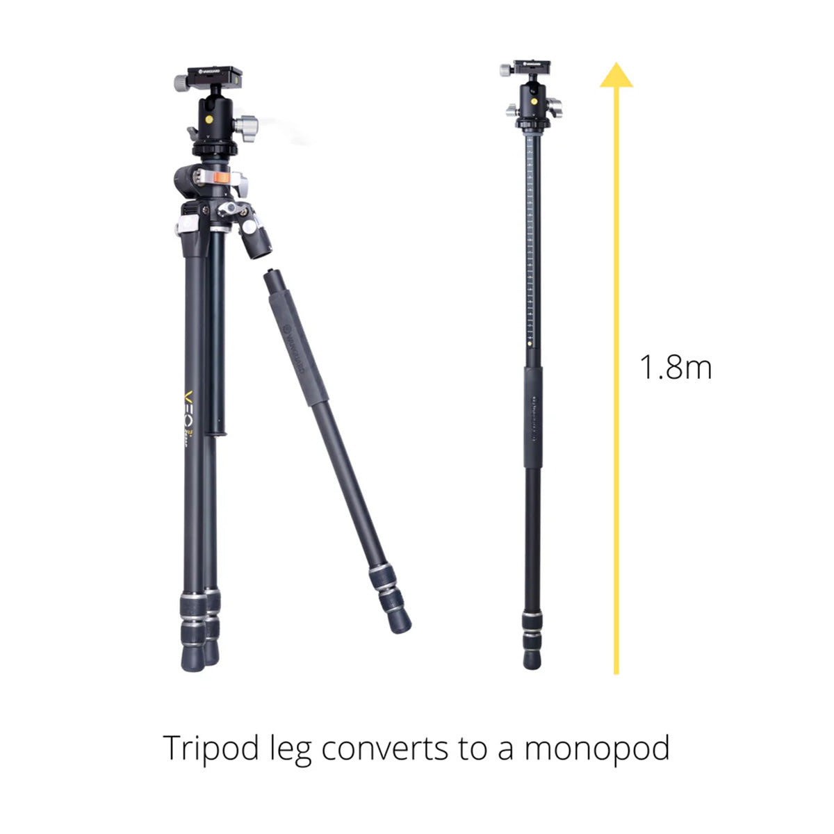 Vanguard VEO 3+ 263AB Versatile Aluminium Tripod w/Ball Head - 15kg Load Capacity