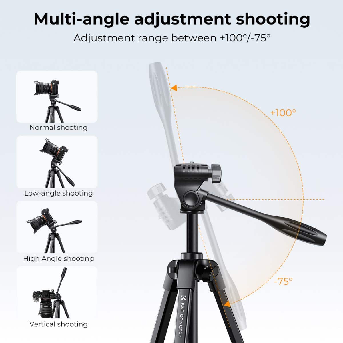 K&amp;F Concept KF B174A1 Compact-Vlogger Tripod with Bluetooth Remote &amp; Video Head