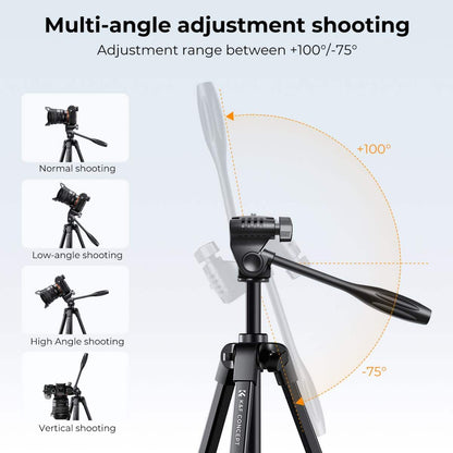 K&amp;F Concept KF B174A1 Compact-Vlogger Tripod with Bluetooth Remote &amp; Video Head