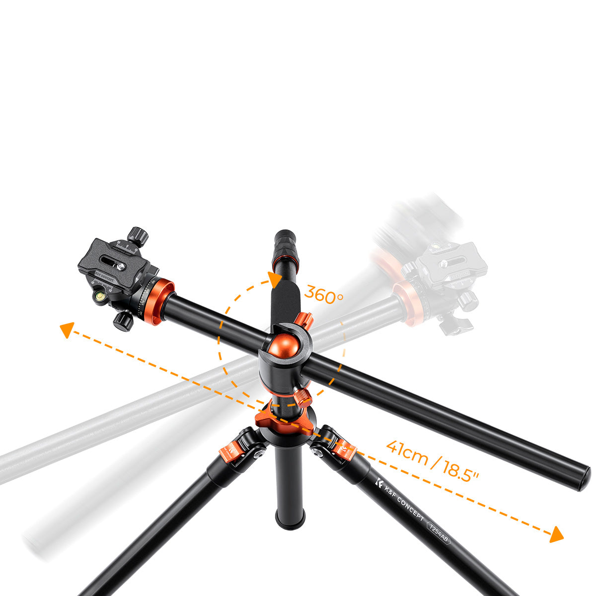 K&amp;F 2.4 m Aluminium Video Tripod with Detachable Monopod &amp; 360° Ball Head