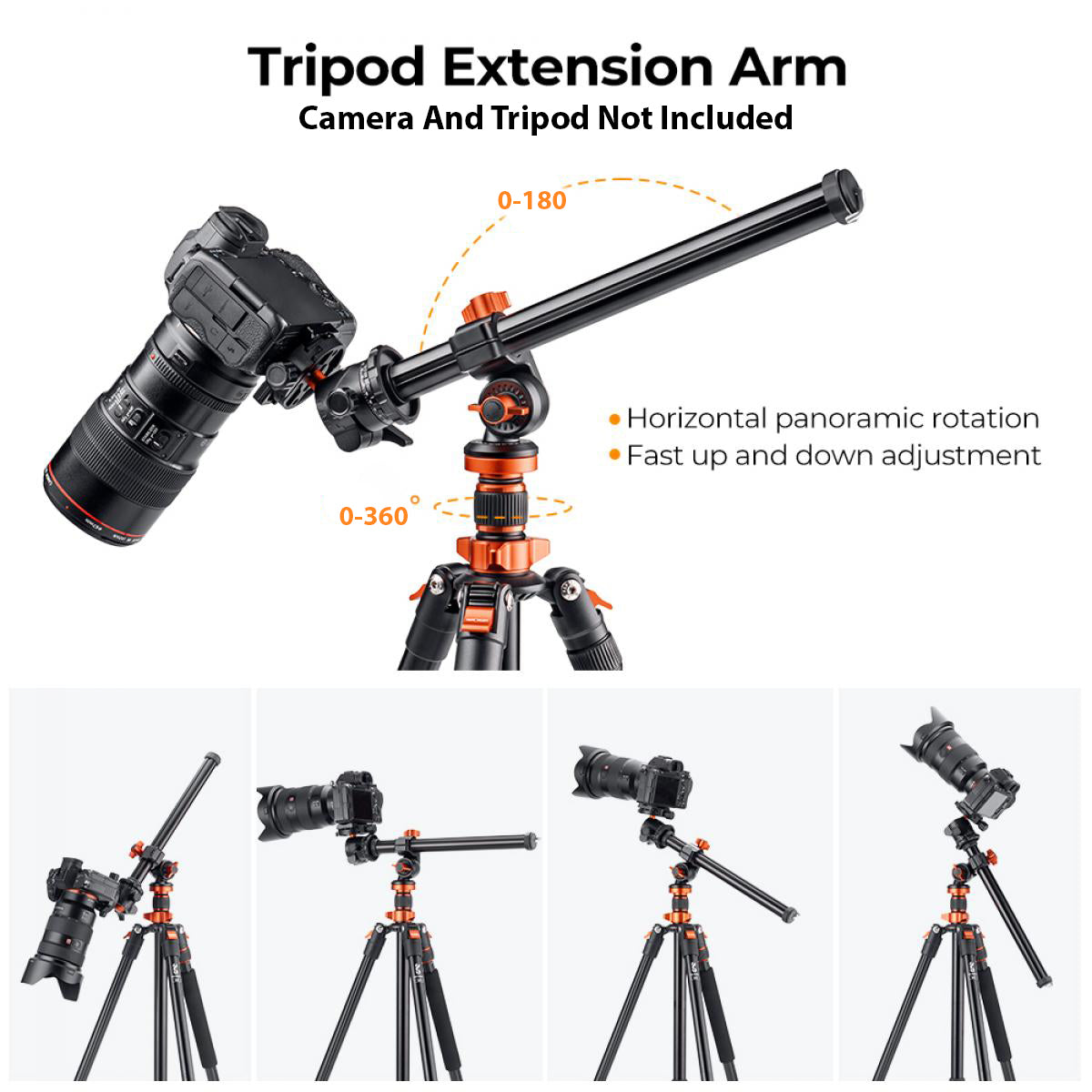 K&amp;F Rotatable Multi-Angle Magnesium Alloy Tripod Column with Locking System