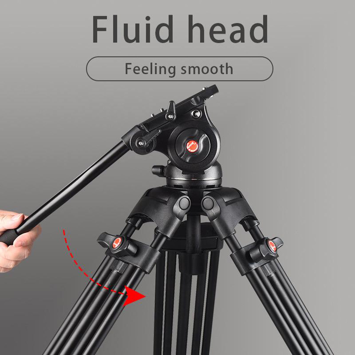 Powerwin Fluid Head Tripod - Video Recording - 1 X Control Handle PW-180AS